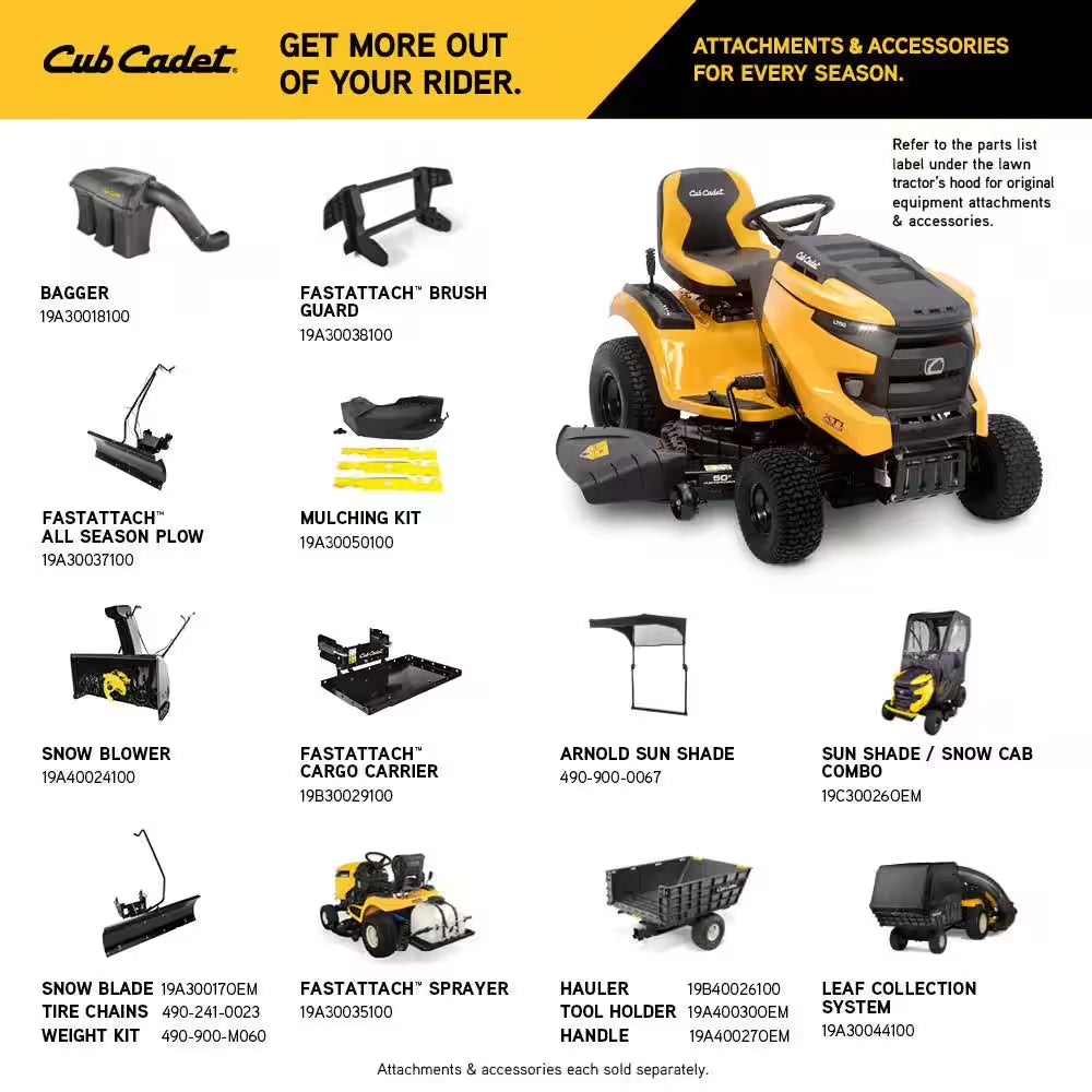XT1 Enduro LT 50 In. Fabricated Deck 24 HP V-Twin Kohler 7000 Series Engine Hydrostatic Drive Gas Riding Lawn Tractor
