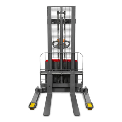 3300lbs Lithium-ion Electric Straddle Stacker, 98" Lift, Adjustable Legs & Forks, F33-98S