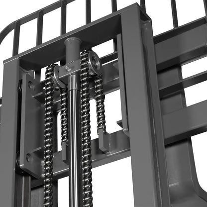3300lbs Lithium-ion Electric Straddle Stacker, 98" Lift, Adjustable Legs & Forks, F33-98S