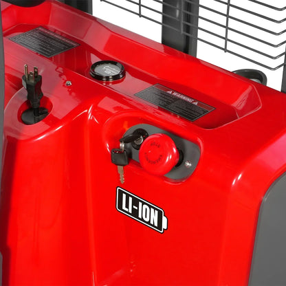 3300lbs Lithium-ion Electric Straddle Stacker, 98" Lift, Adjustable Legs & Forks, F33-98S