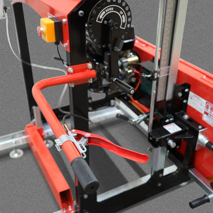 32" Portable Sawmill (5 x Blades Included), 459cc 15HP E-Start Gasoline Engine, 29" Board Width, 20' Track Length (13' Track Length + 6.6' Track Extension Included) , SM-32